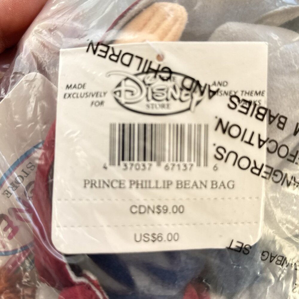 Sleeping Beauty Prince Phillip Maleficent Aurora Disney Store Bean Bag Set of 3 - Picture 8 of 9